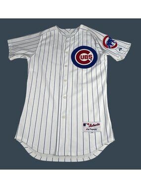 Chicago Cubs THE RIOT Authentic Majestic MLB Baseball Jersey Sz 40 Pinstripe